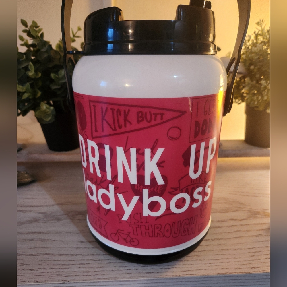 Pink Drink Up Ladyboss Water Bottle